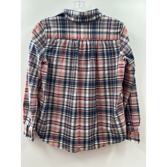 Polo Ralph Lauren Girl’s Madras Plaid 100% Cotton Popover Blouse Size 16 - Picture 7 of 8